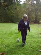 Ileen takes Missy for a walk